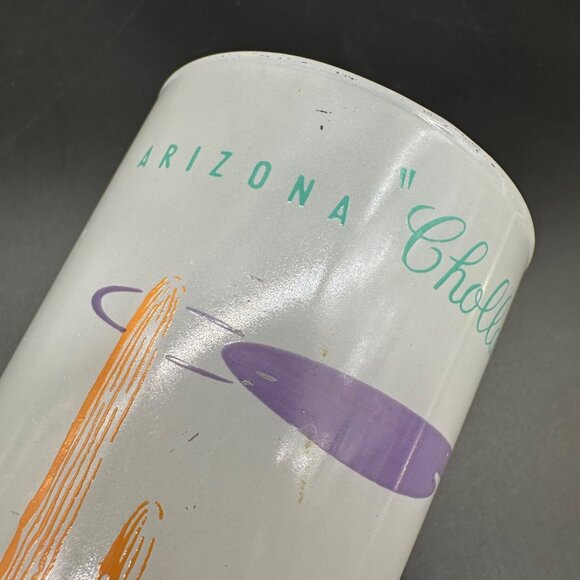 Vintage Blakely Oil Gas Arizona Cactus Frosted Highball Glasses Advertising - Picture 9 of 11